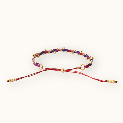 Adjustable Triple Wave Bracelet Berry