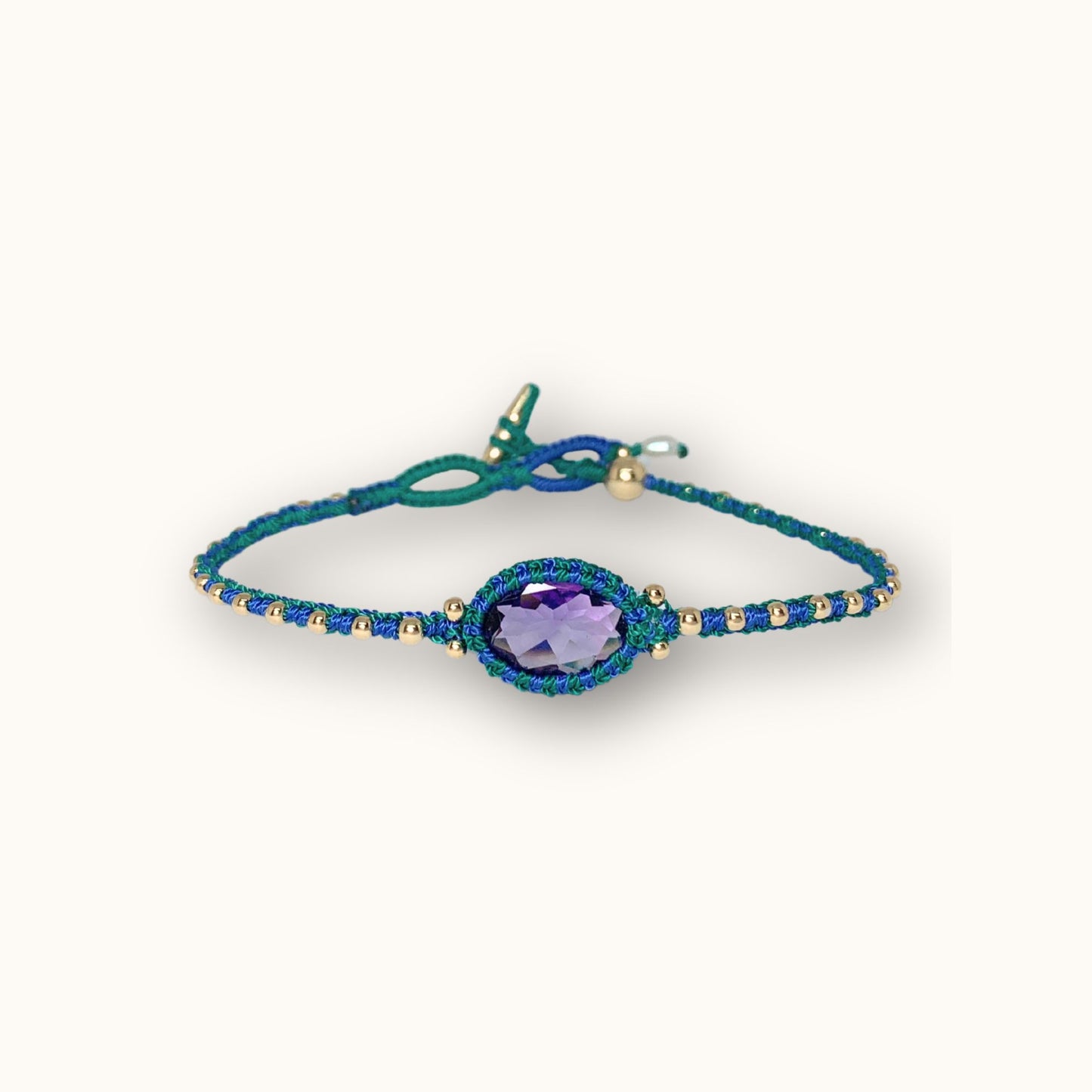 Deep Water Amethyst Bracelet Emerald Blue