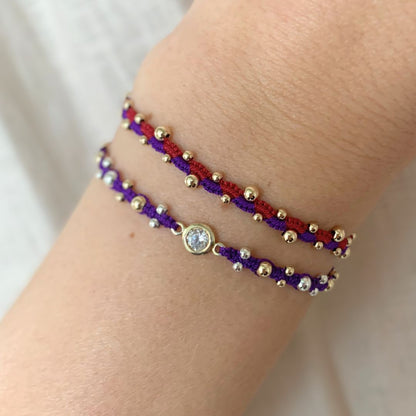 The Wave Combo Bracelet Red Purple