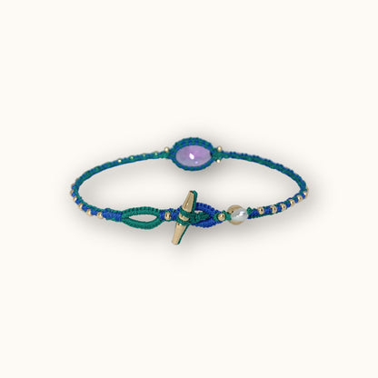 Deep Water Amethyst Bracelet Emerald Blue