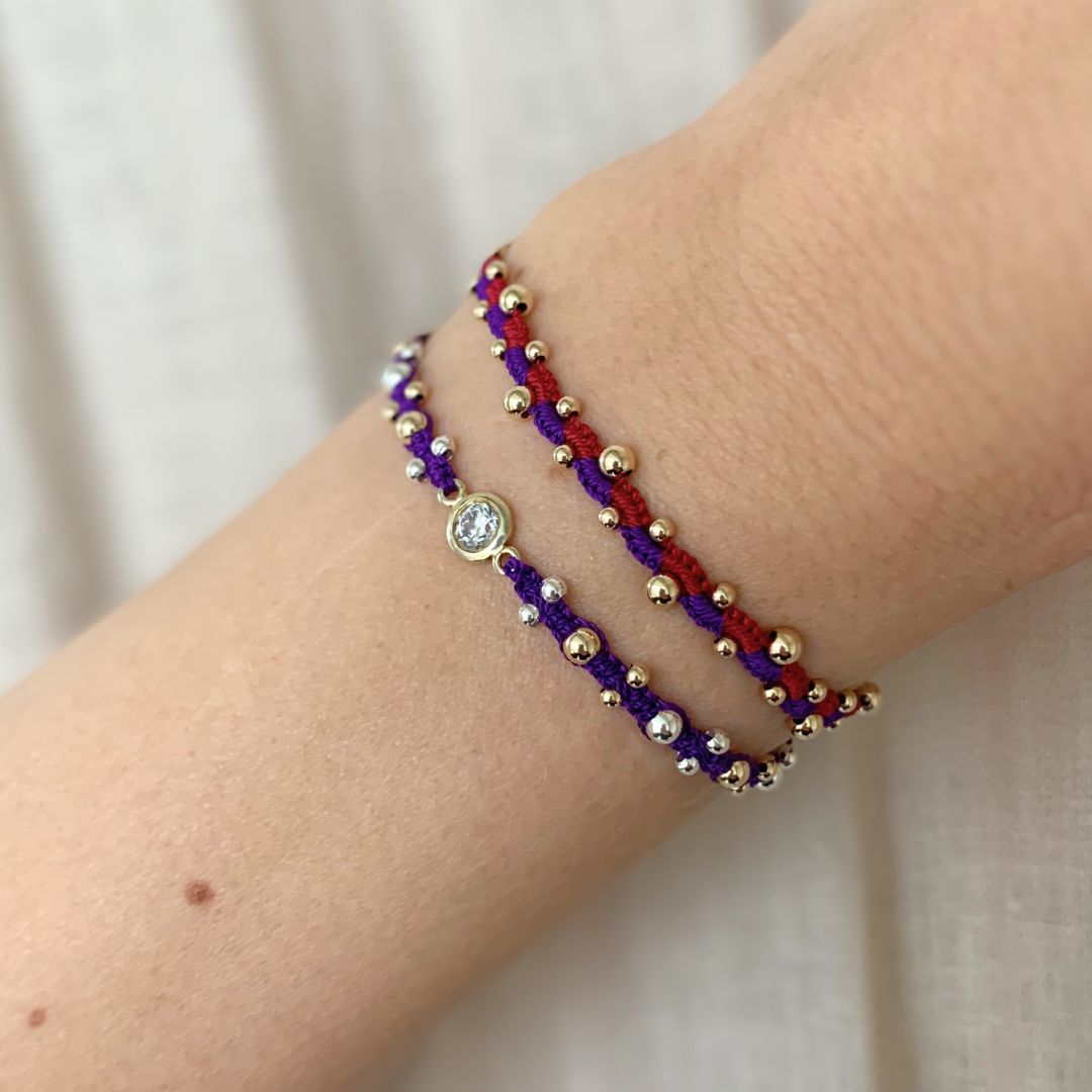 The Wave Combo Bracelet Red Purple