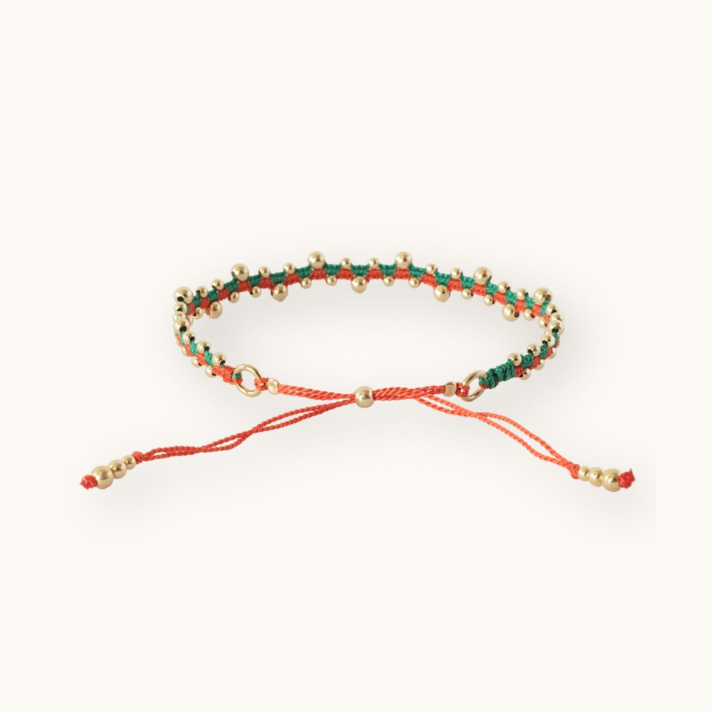 Adjustable Wave Bracelet Orange Green