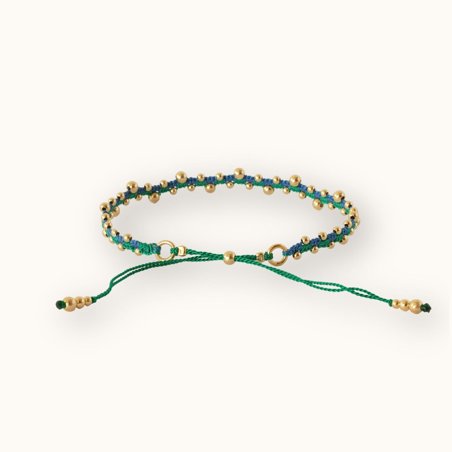 Adjustable Wave Bracelet Green Blue