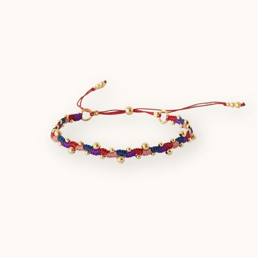 Adjustable Triple Wave Bracelet Berry